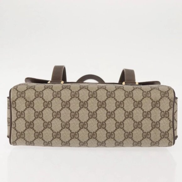 GUCCI GG Supreme Hand Bag PVC Beige Gold 116 02 080 Auth BA6160 - Picture 7 of 15